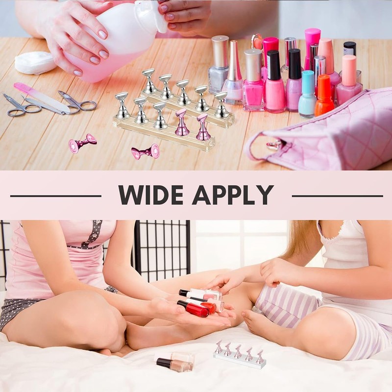 2 Sets Nail Stand Display, Magnetic Nail Tips Stand, Nail