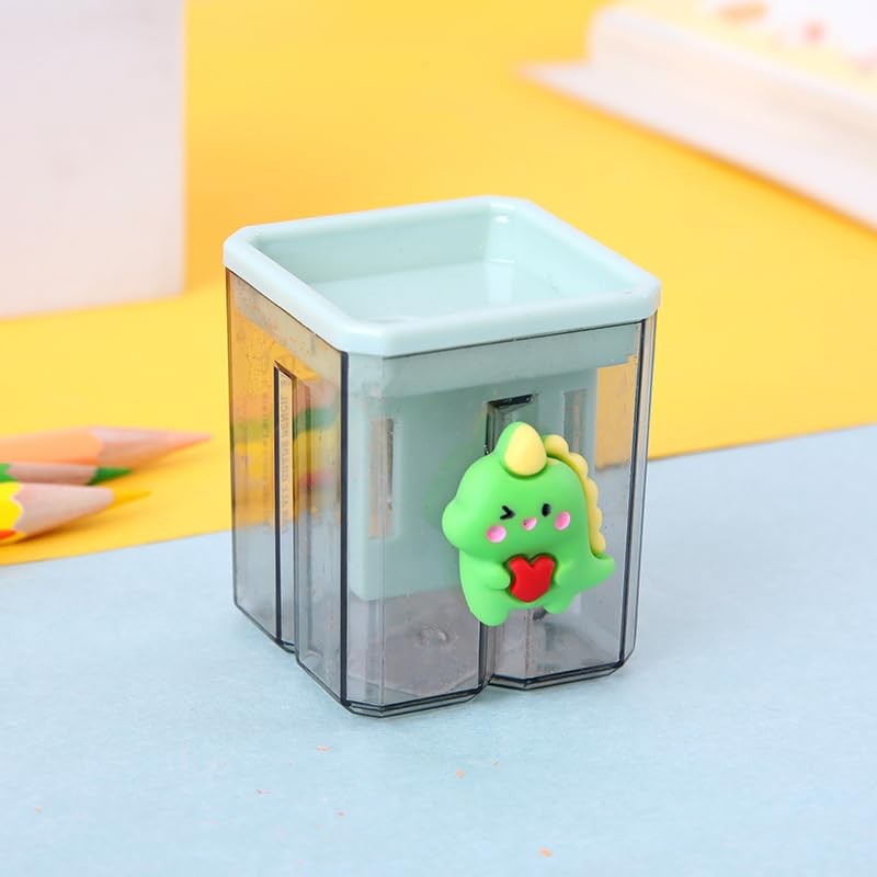 2pcs Creative Cute Cartoon Double Hole Pencil Sharpener, Student Hand