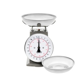 MARLIZ 11 lb/ 5Kg Old Antique Style Mechanical Kitchen Scale with 2 Bowls | Analog Food Weight Scales for Kitchen | Grey