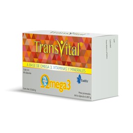 EXELTIS RETHINKING HEALTHCARE Transvital Suplemento Alimenticio a Base de Omega 3, Vitaminas y Minerales, 60 Cápsulas (60)