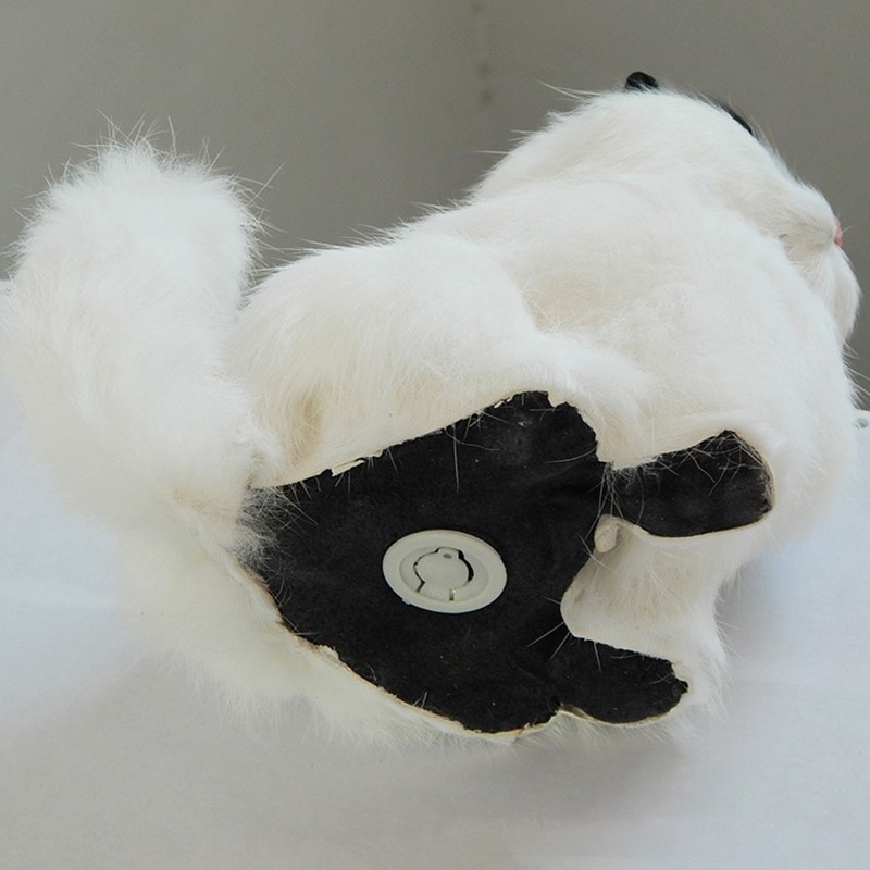 Real Sheep Hair Simulation Cat Plush Toy Electronic Pet Doll
