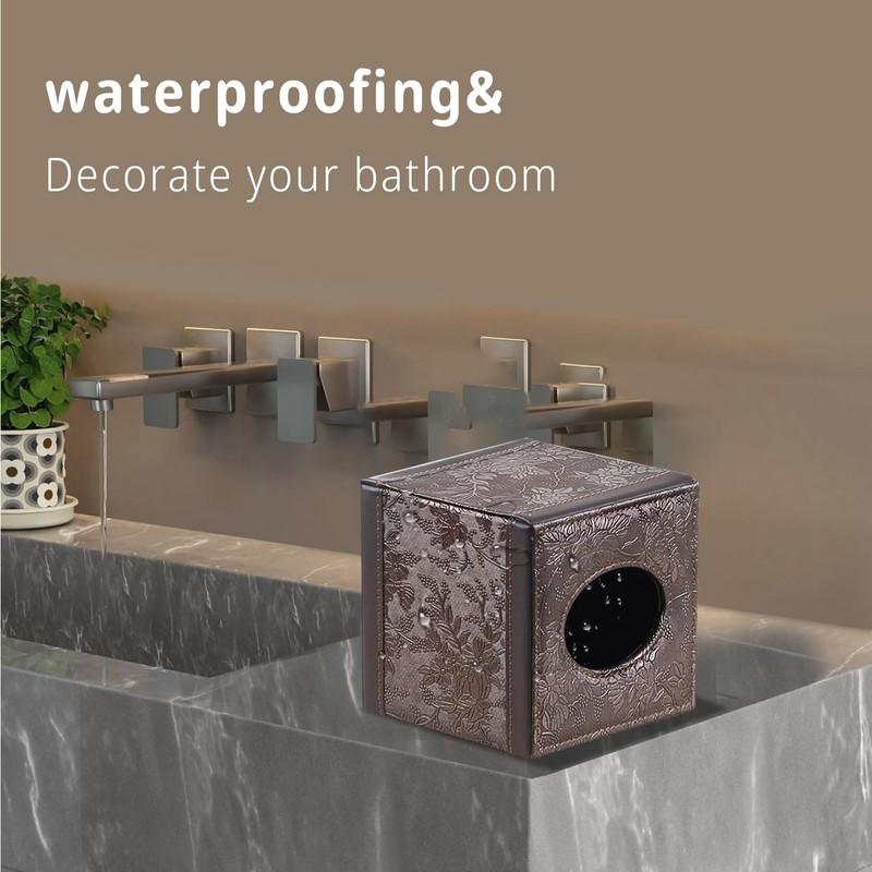 Leather Tissue Box Cover Square,Upgrade 99% Compatible Large Size,Cube Tissue