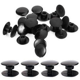 Pack of 16 Crocodile Rivet Buttons, Buckle, 16 mm Female Buckle, Replacement Rivets Button, Plastic Press Studs, Crocodile Rivets Replacement for Beach Shoes, Pop Rivets, Repair Decoration (Black)