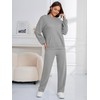 Fnumoa Womens Waffle Knit Hooded Pajama Sets Long Sleeve Matching