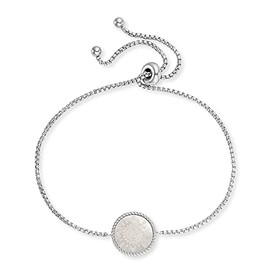 Engelsrufer Women's Bracelet Made of Sterling Silver with Mother of Pearl Compass - Drawstring - Individually Adjustable - Nickel-Free, Sterling Silver, No Gemstone