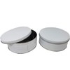 Premium Cookie Tin (2 Pack) Pure White, Elegant Classy Empty