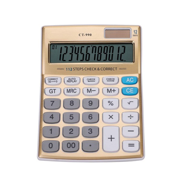 Desktop Calculators Dual Power Accounting Calculator Large Display 12-Digit Computer