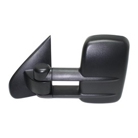 KarParts360 For Chevy Silverado 2500 HD/3500 HD 2015 16 17 18 2019 Door Mirror Driver Side | Textured Black Manual Foldaway Extendable Towing Mirror Dual Lens w/Blind Spot Glass | GM1320455 | 22820395