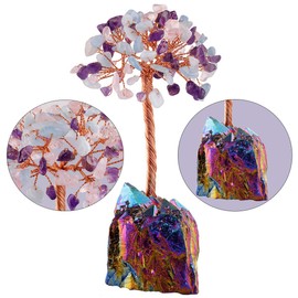 Nupuyai Gemstone Tree Decoration Money Tree Tree of Life Lucky Tree Crystal Tree for Feng Shui Living Room Decoration