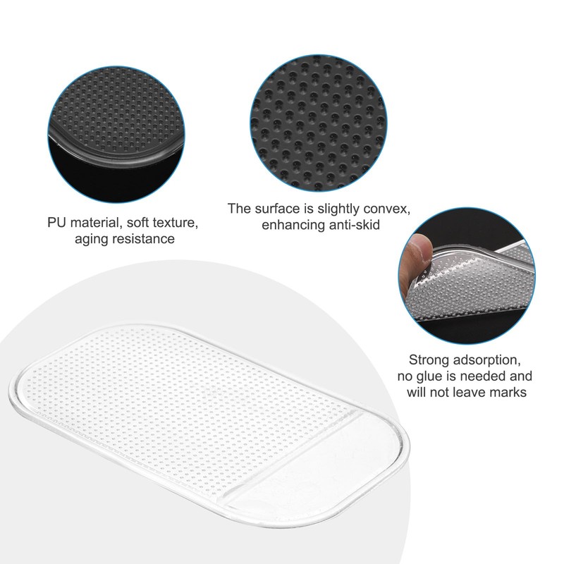 HARFINGTON 5pcs Car Dashboard Anti-Slip Mat 5.5" x 3" Universal