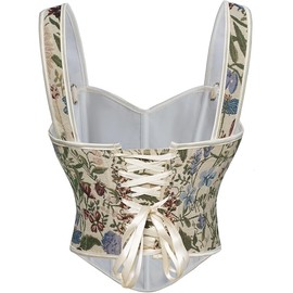 Renaissance Corset Tops for Women Underbust Corset Top Apricot Floral Corset Apricot Size 10