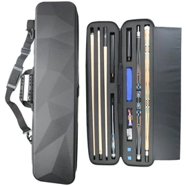 MangoRun ABS Material Hard Pool Cue Case 2x3 for 1/2 Pool Cues,Durable Construction,Protective Storage and Transport Solution for Billiard Enthusiasts,Keeps Your Equipment Safe and Organized (Black)