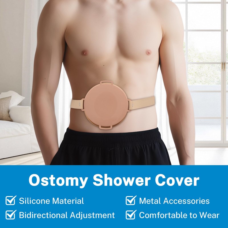 WONDSIGN Ostomy Bag Waterproof Shield, Leak-Proof Protection for Showers, Adjustable