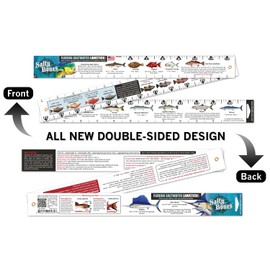 Salty Bones Florida Saltwater Lawstick - Double-Sided 36" Folding Fishing Ruler with Florida's Atlantic and Gulf Guidelines - Made in The USA - Updated for 2025 - Newest Version