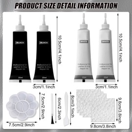 TZQFROCE Leather Repair Set of 4 Leather Repair Cream Leather Repair Kit Black Leather Scratch Repair for Sofa Leather Jacket Car Seat Shoes Coats (White and Black)