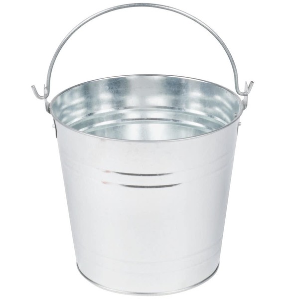 American Metalcraft PTUB87 Natural Galvanized Steel Pail with Handle, 1.16-Gallon, 8" Diameter, Silver