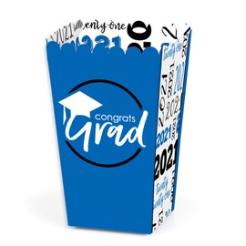 Big Dot of Happiness Blue Grad - Best is Yet to Come - Royal Blue 2022 Graduation Party Favor Popcorn Treat Boxes - Set of 12