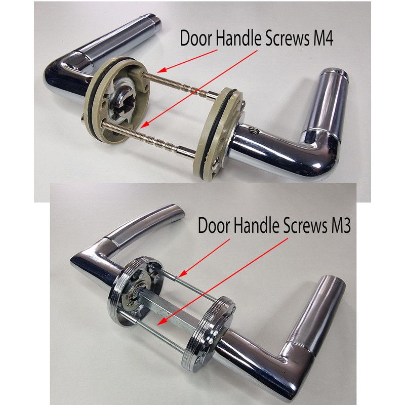 M3 Door Handle Screws SILVER with Bolt Connecting Sleeve Male