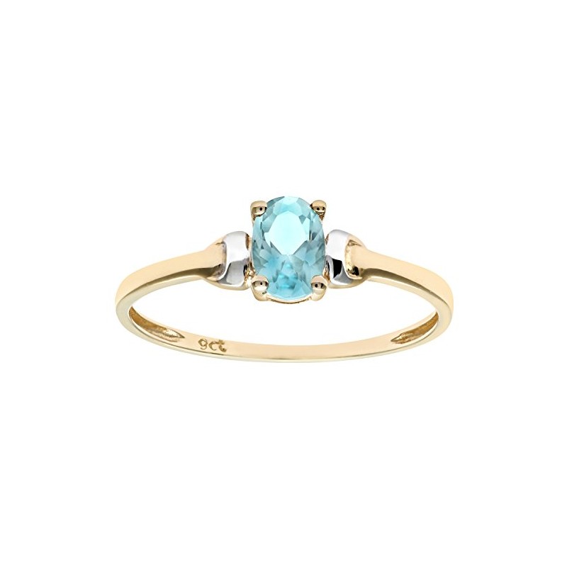 Citerna 9 ct Yellow and White Gold Cubic Zirconia Aquamarine