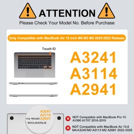 MOSISO Compatible with MacBook Air 15 inch Case 2025 2024 2023 Release M4 A3241 M3 A3114 M2 A2941 Touch ID, Checker Texture Grid PU Leather Coated Plastic Hard Shell Case & Keyboard Cover, Beige