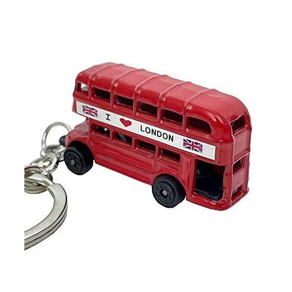 Red London Double Decker Bus Die Cast Metal Key Chain,