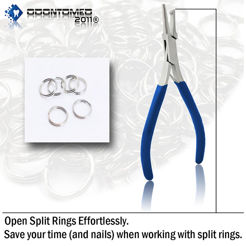 OdontoMed2011 Stainless Steel Split Ring Jewelry Plier, Round Handle, 5-Inch