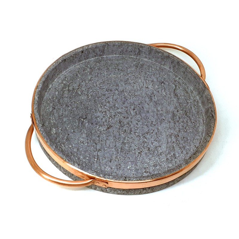 Cookstone 12" deep dish pizza pan with copper handles |