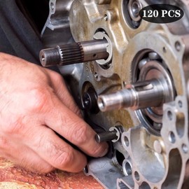 Jesustree Stainless Steel E-Clip External Retaining Ring Snap Circlip Assortment Kit 120pcs, 10 Size 1.5/2/3/4/5/6/7/8/9/10mm for Shaft Groove Machine Automotive