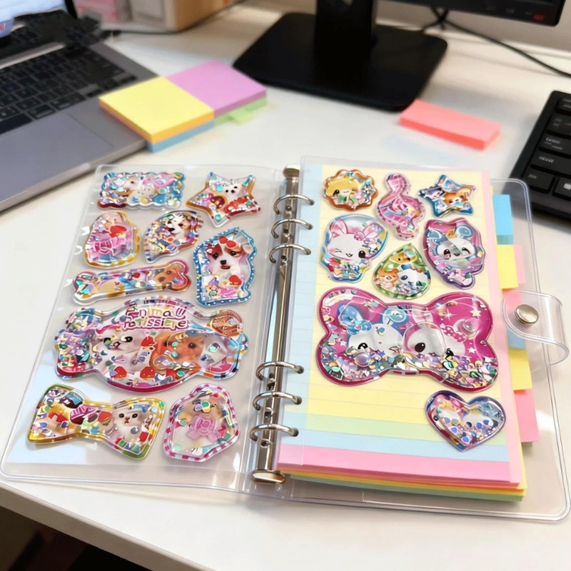 Bookwarm Water Seals, 3D Decorative Stickers for Notebooks, Exquisite Patterns,