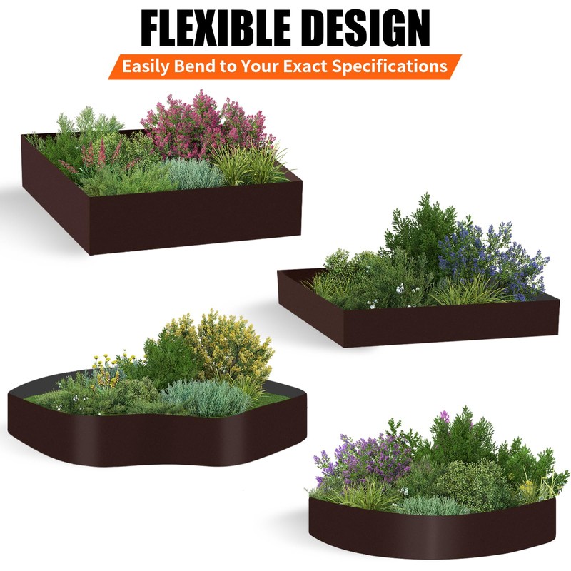 ITEVE.GD 40"x6" Steel Lawn Edging, 5-Pack Metal Landscape Edging Strips,Hammer-in