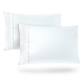 Cosy House Collection Everyday 1500 Series Pillowcases - Luxury Hotel Quality - Silky Soft & Smooth - Gentle & Skin Friendly - Set of 2 (Standard, Bright White)