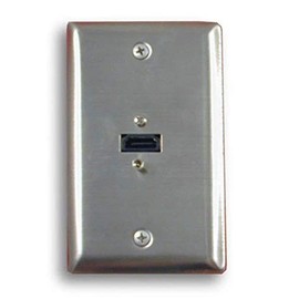 Single Gang HDMI Stainless Steel Wall Plate