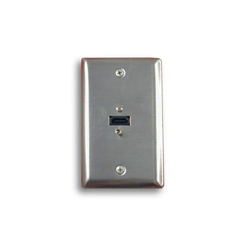 Single Gang HDMI Stainless Steel Wall Plate