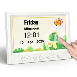 Kids Digital Alarm Clock with 7" Touchscreen, Custom Reminders & Eye-Caring