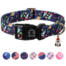 MR. CHUBBYFACE Dog Collar Universal Rocket Soft Adjustable Pet Boy Girl Collar for Small Medium Large Dogs