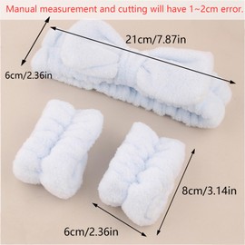 OWITER Skincare Headband and Wristbands Make Up Headband Wrist Bands for Face Washing Spa Wristband Set Face Wash (Blue, 1)