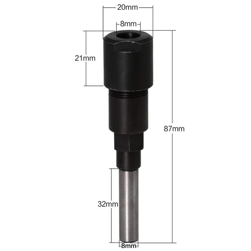 Bestgle 8mm Router Collet Extension Router Bit Collet Extension and