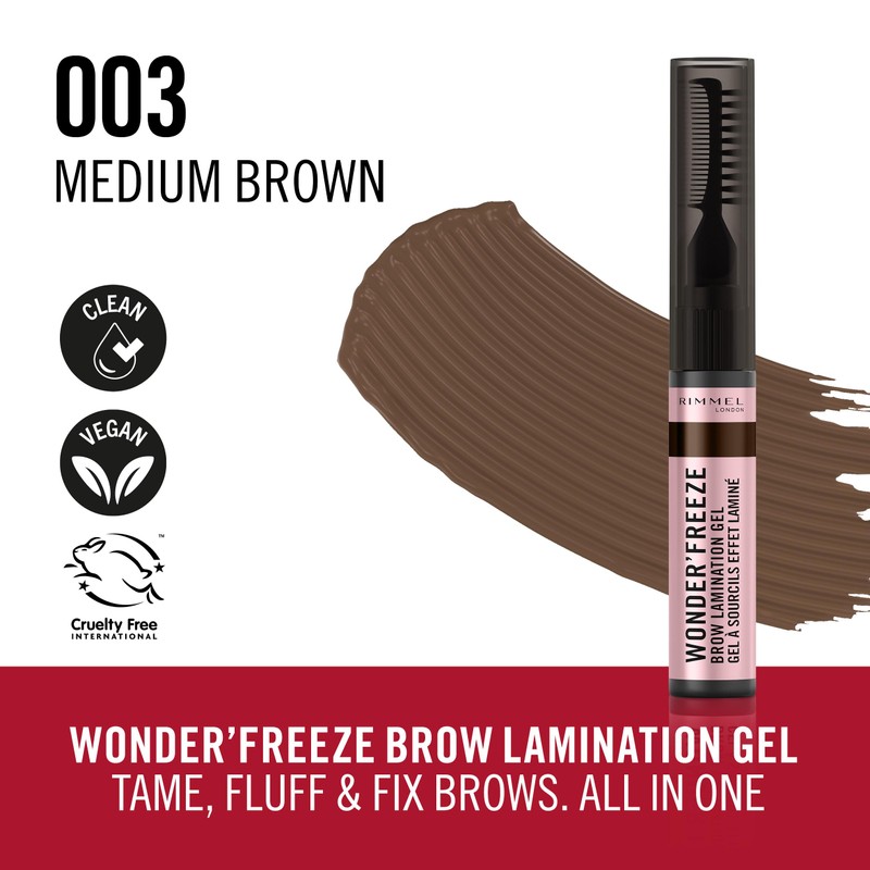 Rimmel London Wonder'Freeze Augenbrauen Gel 003 Medium Brown, 6g