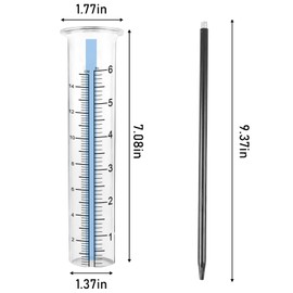 2 Stück Regenmesser für Garten Frostsicher Gglas, 6 Zoll Niederschlagsmesser mit Erdspieß, Regenwassermesser für Hof, Deck, Rasen, Landschaft, Flexibel platzierbar Garten Dekoration