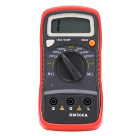 BM500A Digital Insulation Tester Megohm Meter LCD Display Electrical Tester with Test Leads for Maintenance Testing