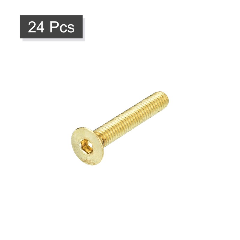 sourcing map Flat Head Socket Cap Screws, M4-0.7 x 20mm