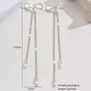 Bow Earrings for Women Rhinestone Long Tassel Dangling Earrings Sparkling