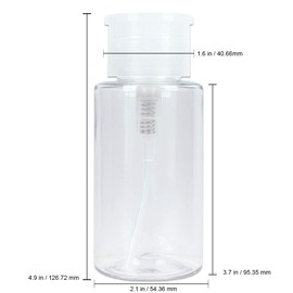 Beauticom Professional No Wording Labeled Push Down Liquid Pumping Empty Bottle Dispenser (7 oz, CLEAR)