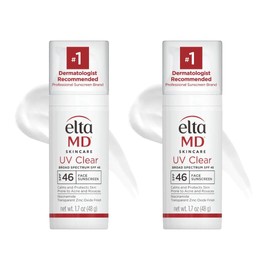 EltaMD UV Clear Face Sunscreen SPF 46, Oil Free for Face with Zinc Oxide, Dermatologist Recommended Sunscreen Lotion, For Acne-Prone Sensitive Skin, 1.7 oz Pump (Pack of 2)