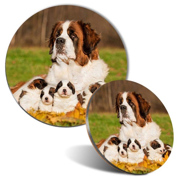 Mouse Mat & Coaster Set - St Bernard Dog Puppies
