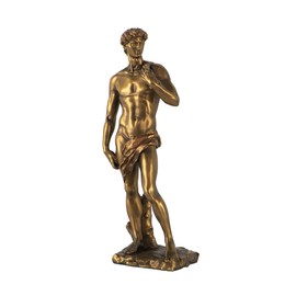 A&B Home Michelangelo's David Statue, Greek Roman Style Michelangelo Figurine Sculpture in Bronze Finish for Home Décor, 14 inch