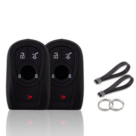 BE - Funda para llavero Buick de silicona con llavero, compatible con Buick Civic HR-V CR-V Pilot Sport SI EX EX-L Touring, carcasa de llave de panal, 5 botones, negro + negro, 2 unidades