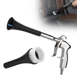 JOAASU Car Cleaning Gun, Compressed Air Cleaning Gun, Classic, Cleaning Gun, High Pressure Air Gun, with Brush, for Car, Dashboard, Leather Seats, Carpet, Silver