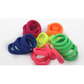 Accessorize Kingdom Hair Ties, Cotton Textured Ponytail Holders, Soft Seamless Elastic Bands for Thick and Thin Hair (Neon Colors, 30 count (Pack of 1))