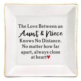 Trinket Dish Ring Holder Gifts for Aunt - Aunt Gifts from Niece, Unique Meaningful Aunt Gift for Birthday Mother's Day Thanksgiving Gifts for Niece from Aunt, The Love Between Aunt & Niece